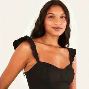 Top New Cropped Farm Rio Black Size S